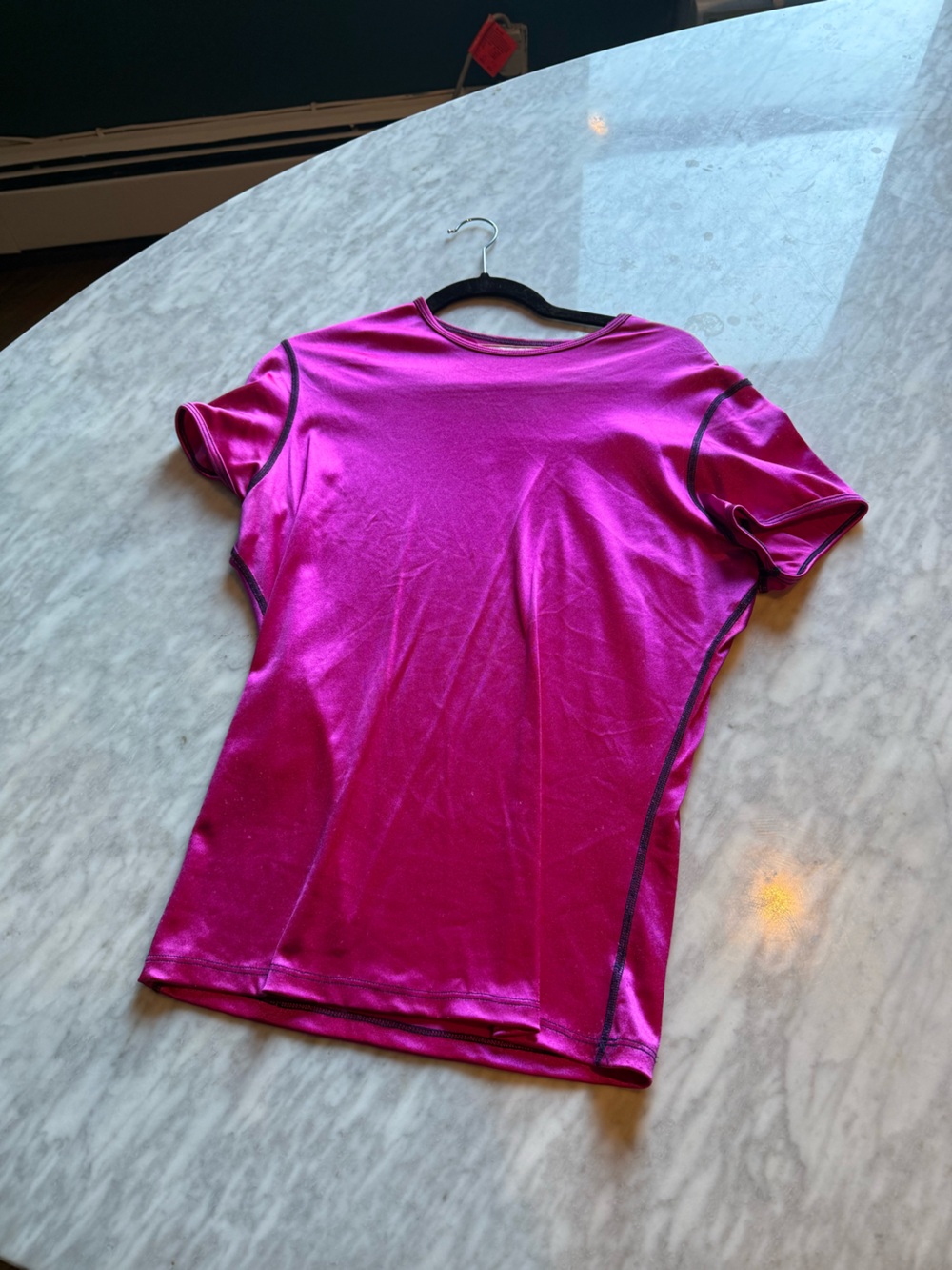 Eckhaus latta L Fuchsia Short-Sleeve spandex Tee
